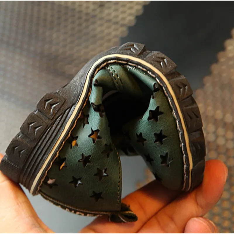 Летние детские кроссовки из натуральной кожи открытые сандалии легкая дышащая