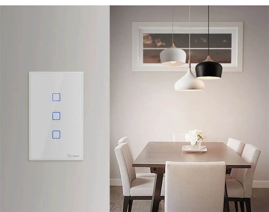 Sonoff WiFi Smart Switch T0 US EU 1 2 3 банда настенная сенсорная панель беспроводной пульт дистанционного управления умный дом контроллер Alexa Google Home