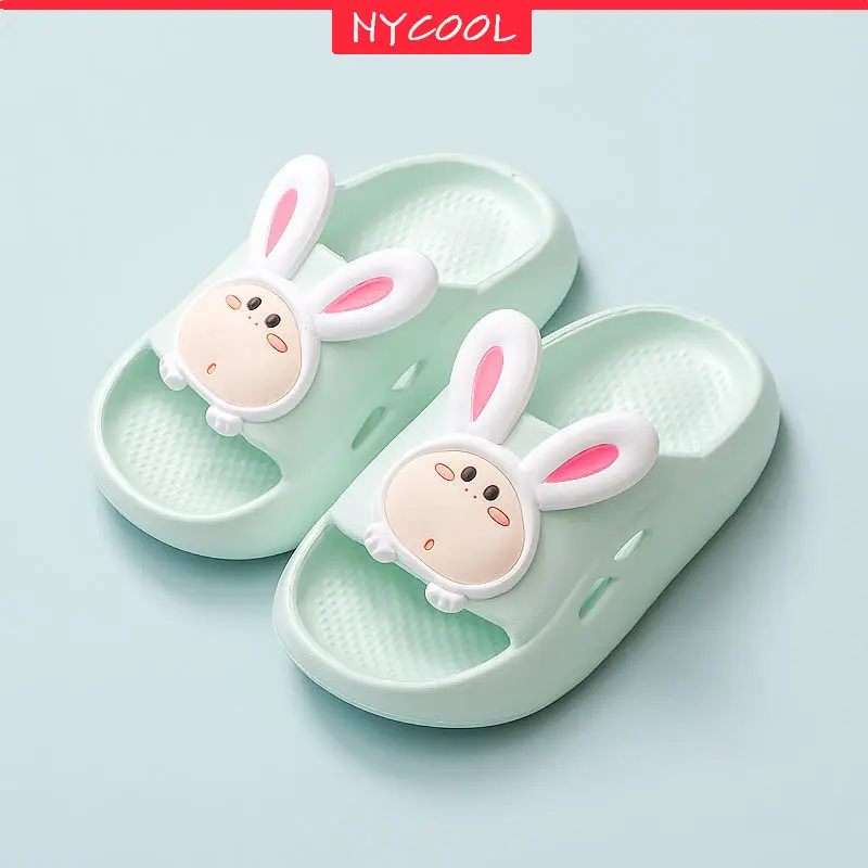 

NYCOOL Cartoon Girls Slippers Cute Rabbit Toddler Baby Shoes Soft Non-slip Bath Kids Flip Flops Summer Children's Beach Sandals