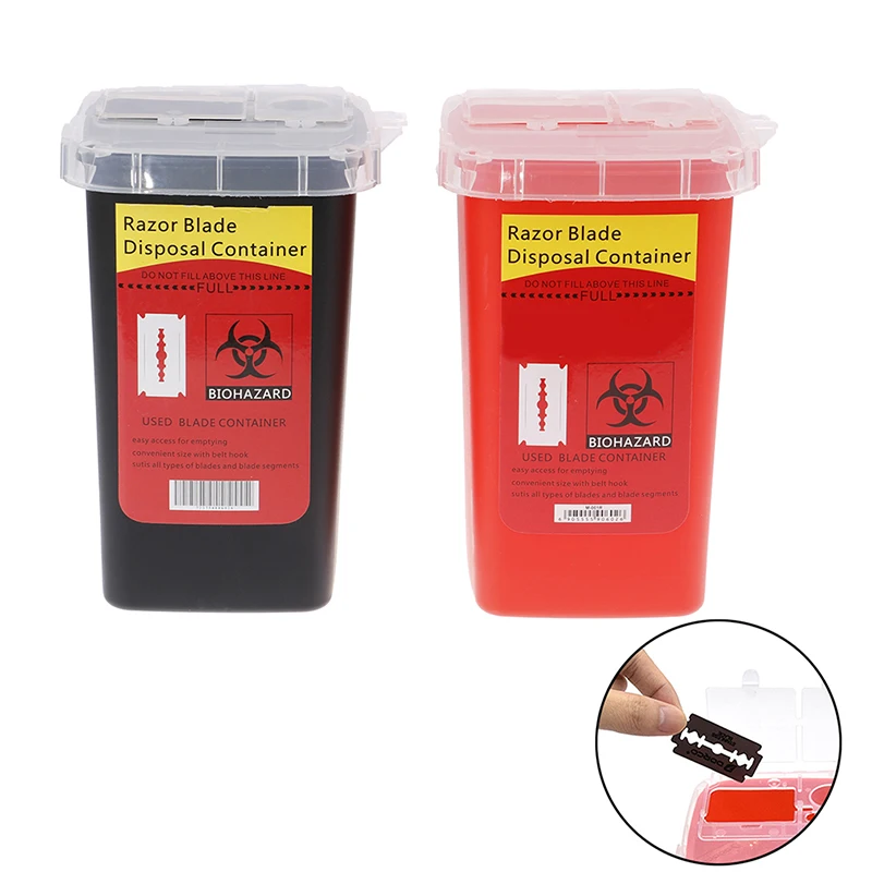 

Disposal Container Case Waste Blade Storage Box Tattoo Blade Syringe Needle Trash Curly Hair Collector Barber Accessories