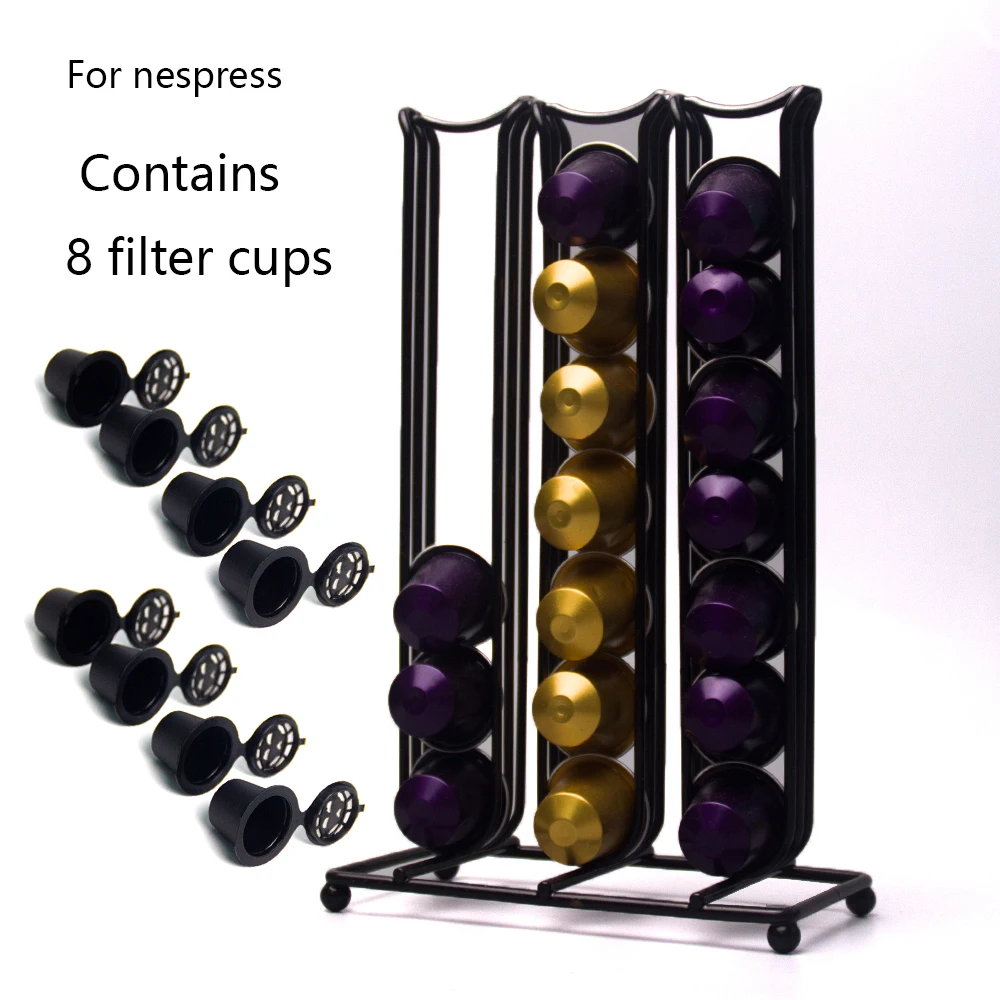 Metal Coffee Pods Holder 42 Cups Plating Stand Capsule Storage Rack Shelves For Nespresso cup set | Дом и сад