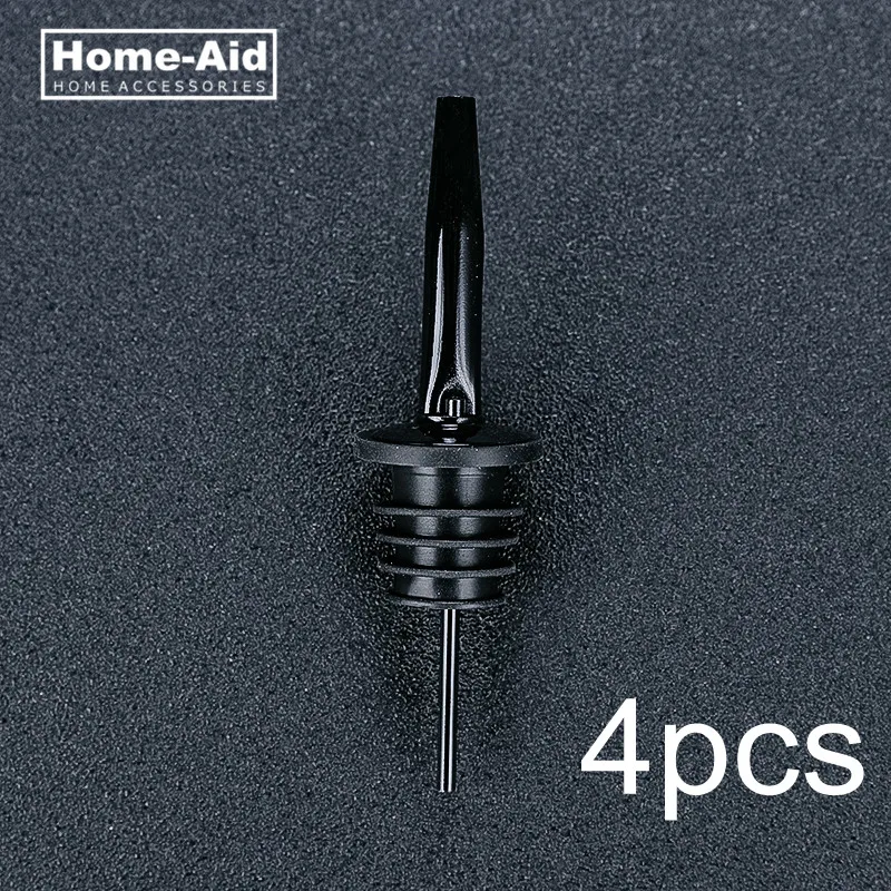 Gunmetal black 4 шт. Нержавеющая сталь Ликер Спирит Pourer поток бутылка вина Pour Spout Пробка Крышка Pour Spout пробка барная посуда бар поставки - Цвет: Gunmetal black