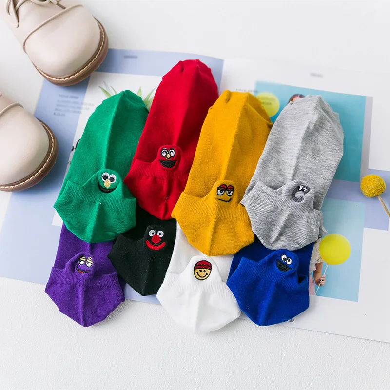 Женские хлопковые носки ярких цветов забавные низкие короткие унисекс новинка