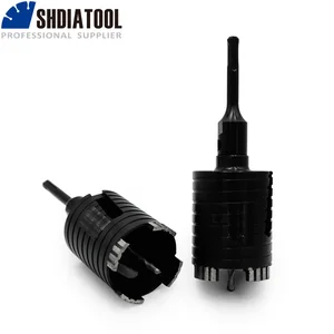 Алмазное корончатое сверло SHDIATOOL, 2 шт., диаметр 68 мм, 58-11, с резьбой, для лазерной сварки, с центральным сверлом и адаптером SDS-Plus