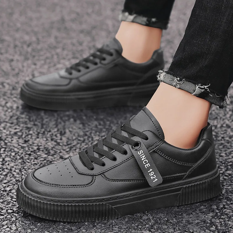 

Men Shoes Leather 2021 High Quality Lace Up Fashion Sneakers Men Casual Shoes New Designer White Shoes Brand Shoes Large Size 45