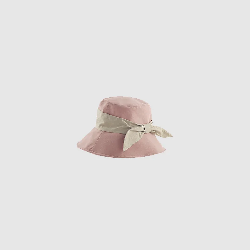 

Women's Bucket Hat With Bow Bow Fisherman Cap Spring And Summer Fashion Solid Color Style Female Fisherman Sun Visor Female Hat