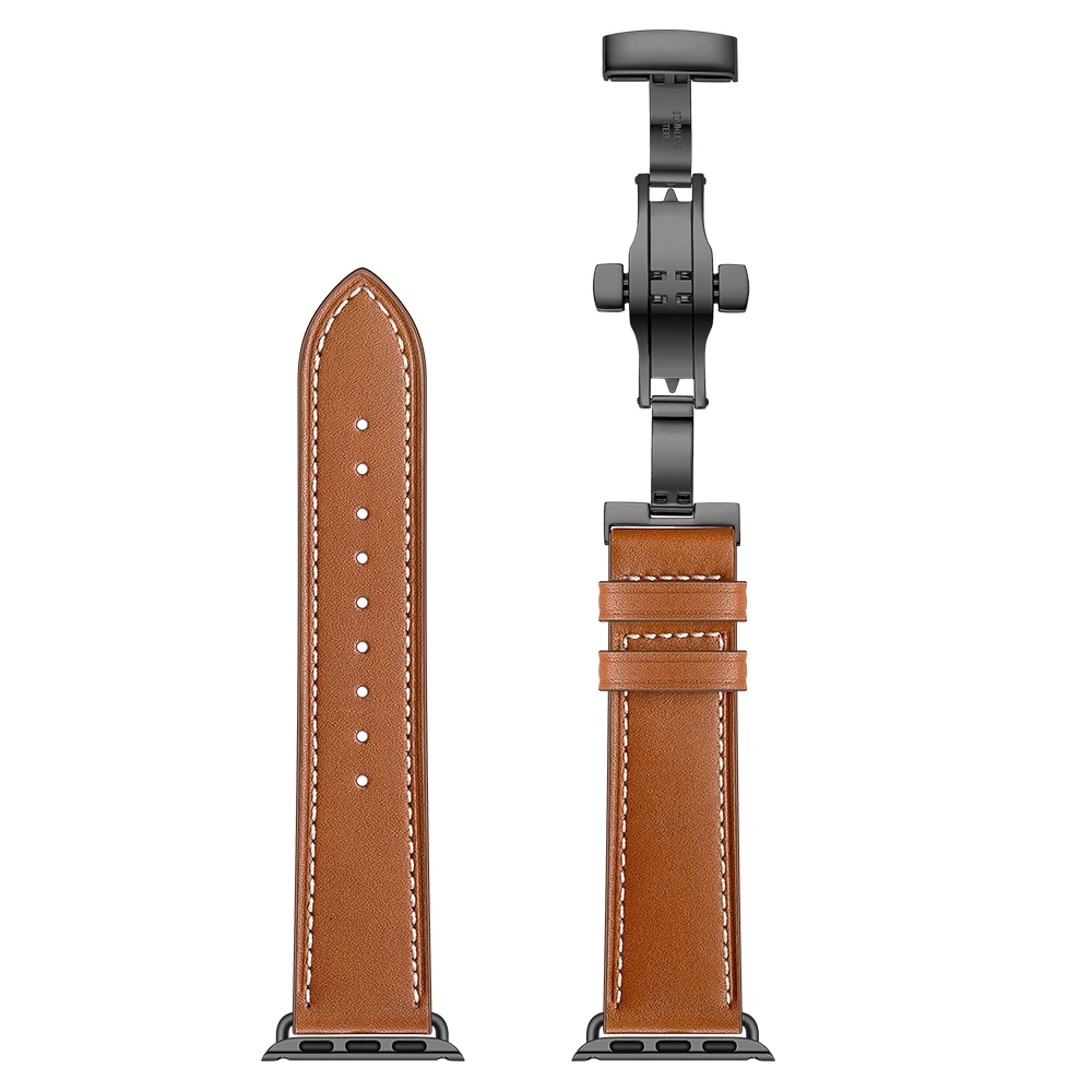 Роскошный чехол из натуральной кожи с бабочками браслет для наручных часов Apple