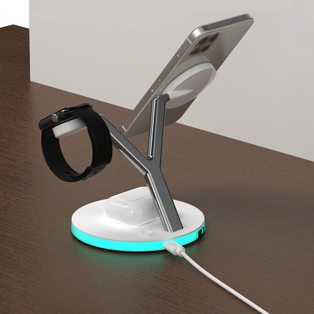 

3 in 1 Fast Charging Station 15W Magnetic Wireless Charger for iPhone 12 Pro Phone Chargers for Airpods Apple Watch