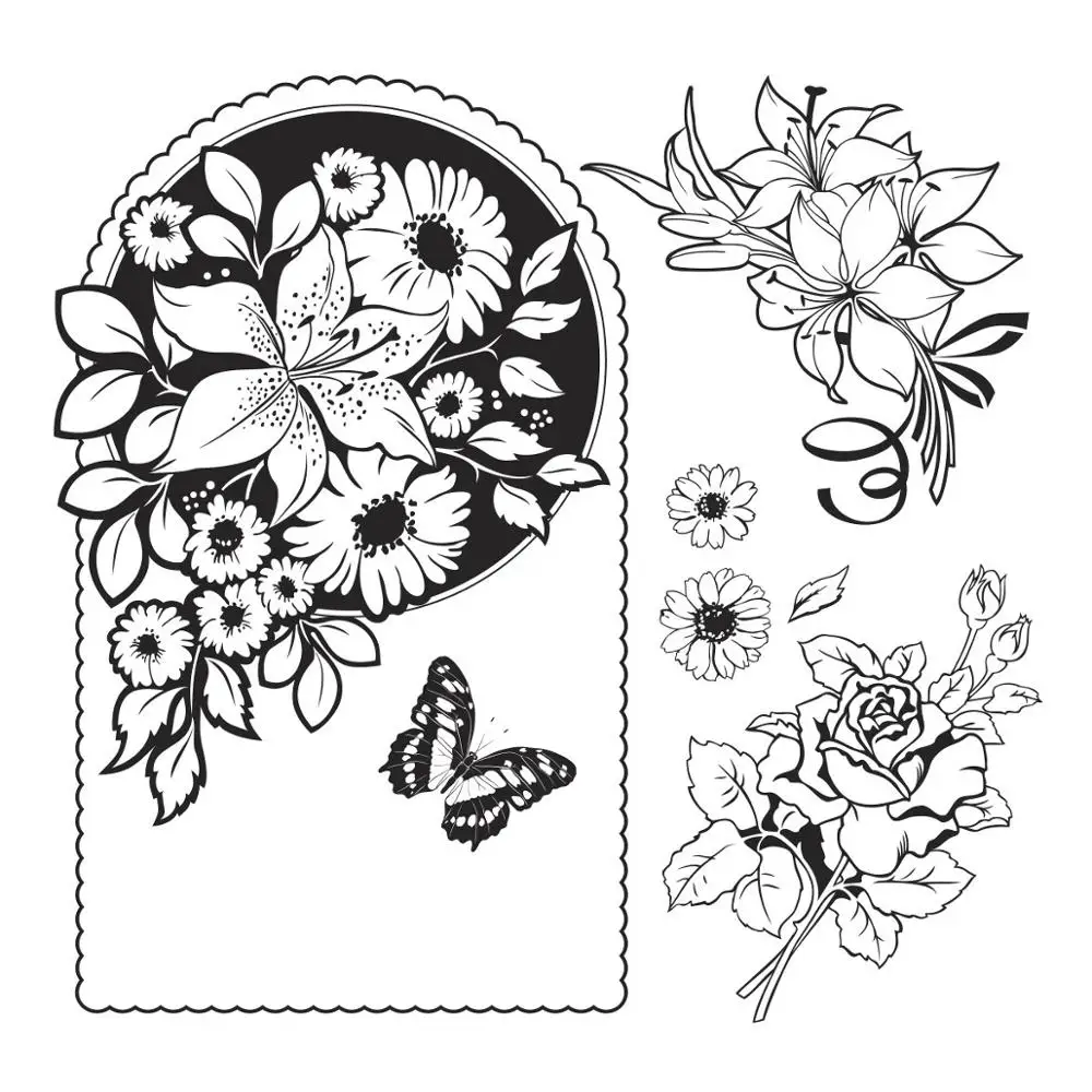 

DABOXIBO Beautiful Bouquet Clear Stamps Mold For DIY Scrapbooking Cards Making Decorate Crafts 2021 NEW Arrival
