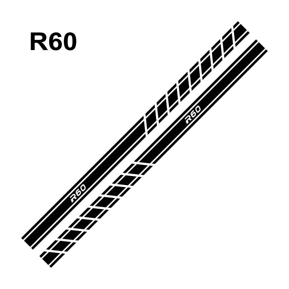 For R60 2 шт. двери автомобиля сбоку юбка наклейки для Mini Cooper F56 F54 F57 F55 F60 R50 R52 R53 R55 R56 R57 R58 R59 R60 R61 аксессуары - Название цвета: For R60