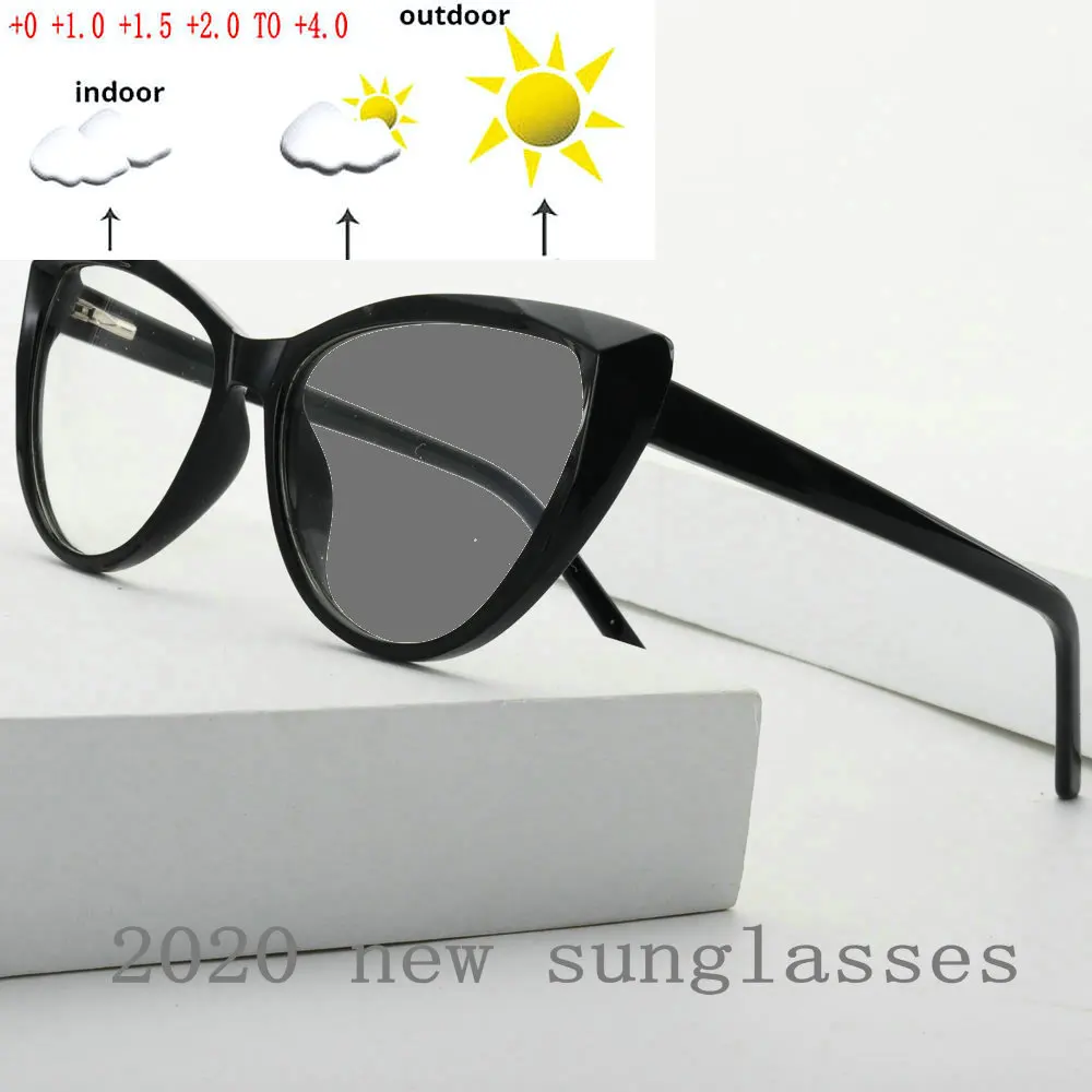 Color Photochromic Sunglasses Chameleon Reading Glasses Women Cat Sun Degree +1.0 1.25 1.5 1.75 2.0 2.25 2.5 NX | Аксессуары для
