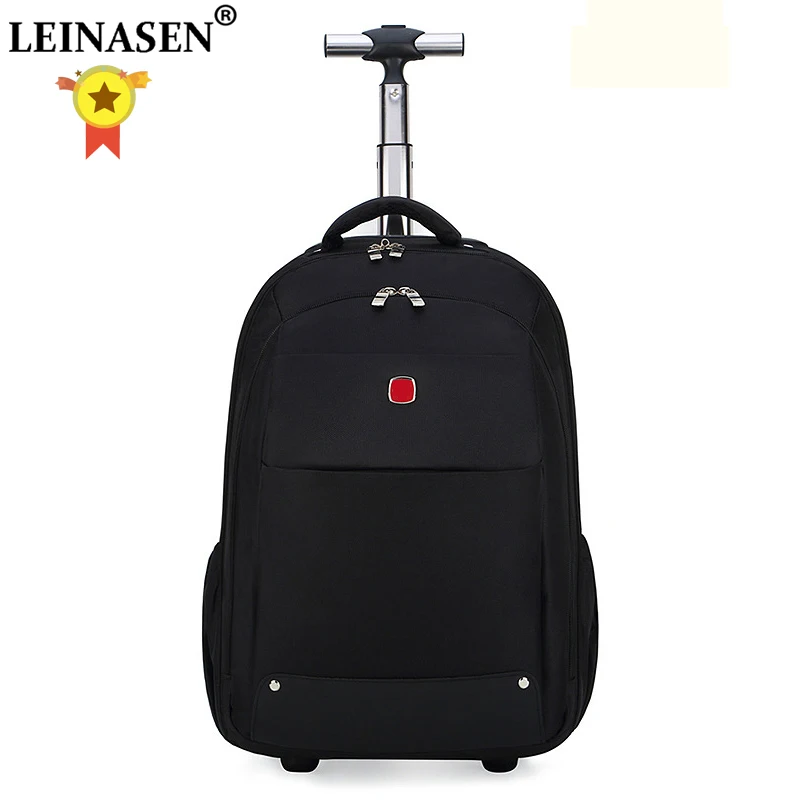 1PCS LEINASEN Оксфорд плечо дорожные сумки многофункциональный для мужчин бизнес компьютер чемодан колеса 18 дюймов ручная сумка на колёсиках - Цвет: 1PCS