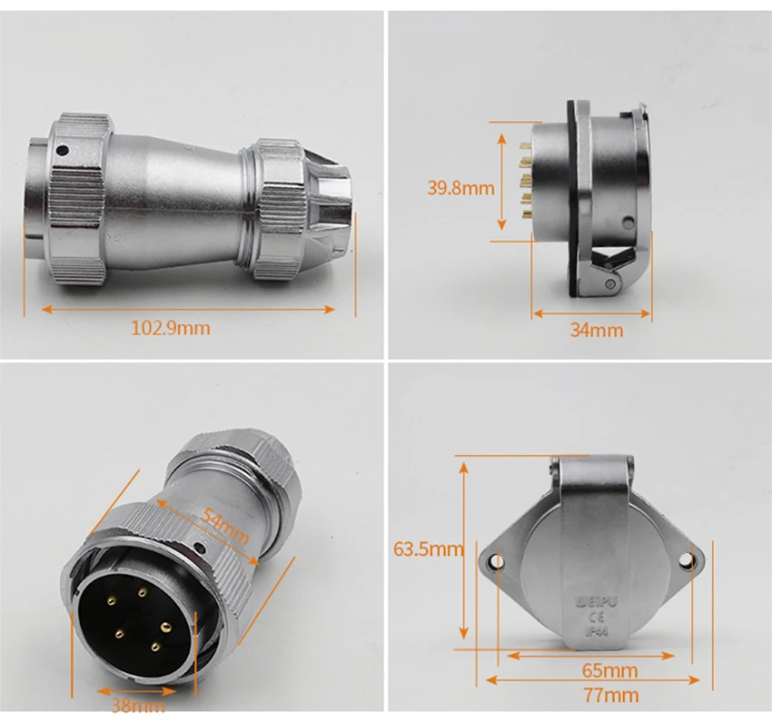 WEIPU WY40 TE + ZG водонепроницаемый IP67 электрический разъем клеммный провод