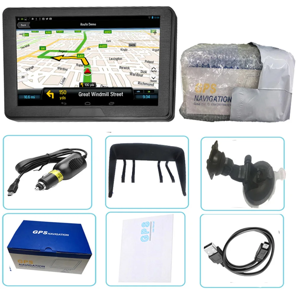 7 дюймовый автомобильный GPS навигатор туристический navigatorFM Навител спутниковой