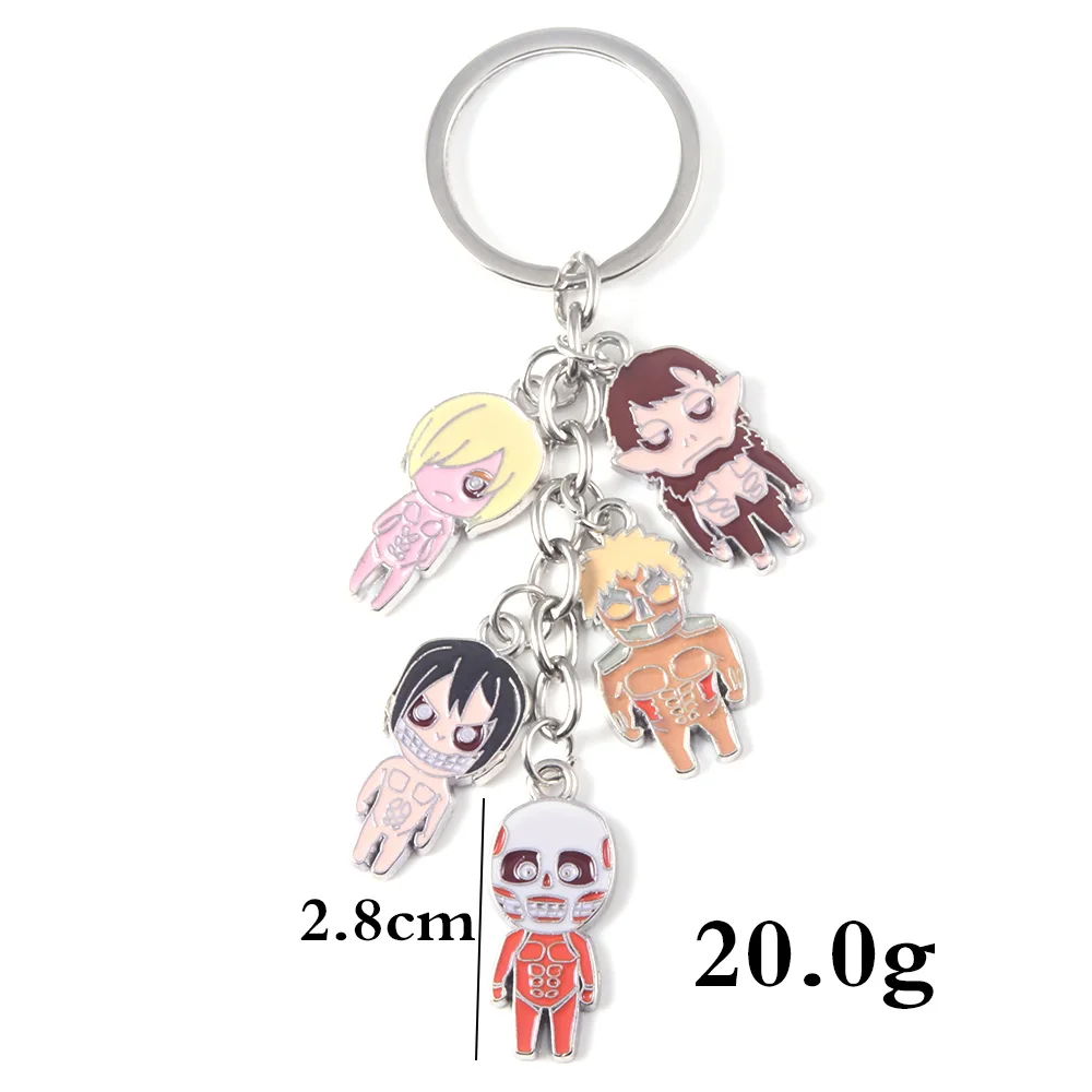 

Anime Attack On Titan Keychain Female Titan Colossal Titan Armored Titan Cartoon Alloy Figure KeyChain For Men Women Car Jewelry