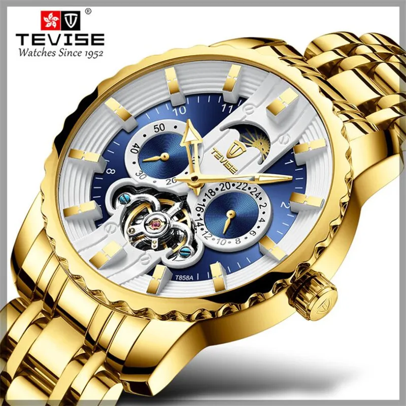 

Relogio Masculino TEVISE Mechanical Automatic business Mens Watches Top Brand Luxury Stainless Steel Wrist watch clock men