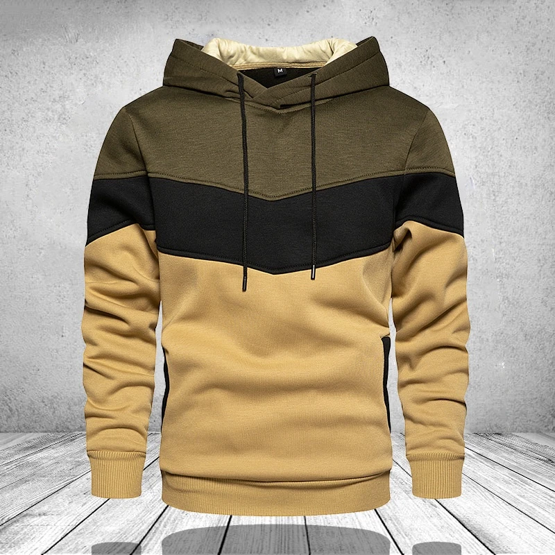 

Men Hoodies Sweatshirts Patchwork 2021 Autumn Casual Hoodie Male Thick Hoodies Hip Hop Streetwear Hooded Pullover Men Clothing