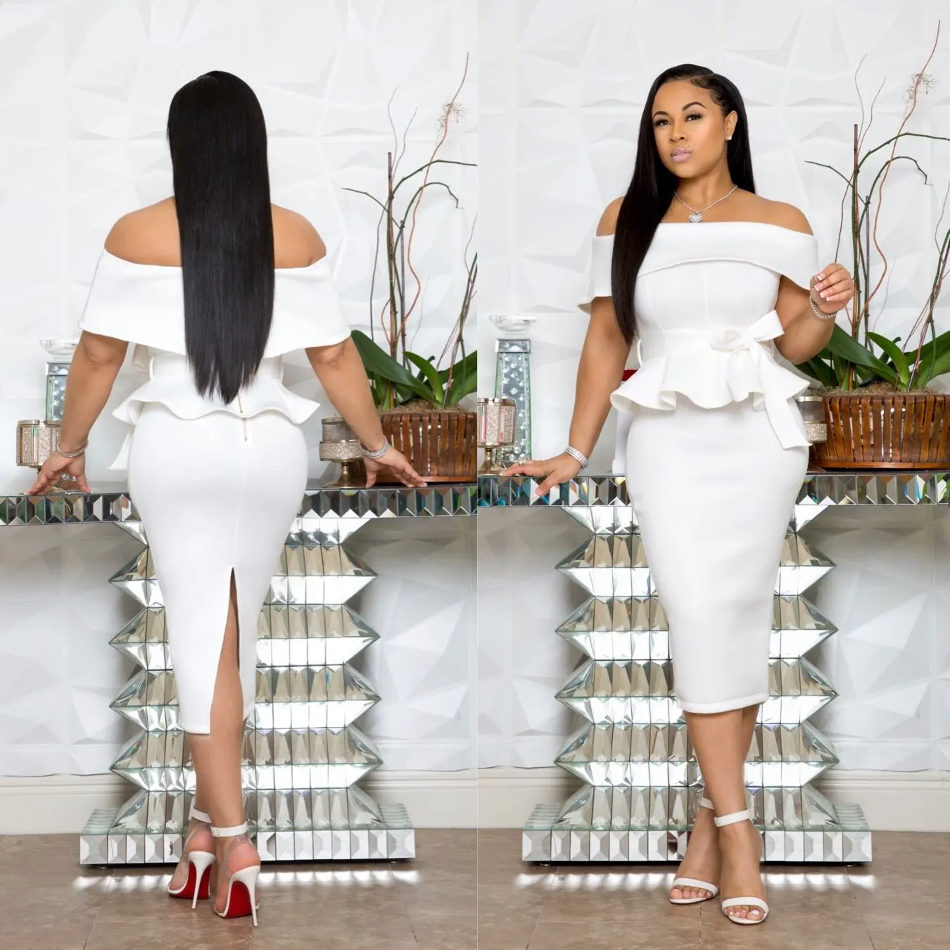 Женский офисный комплект из двух предметов однотонный облегающий топ с