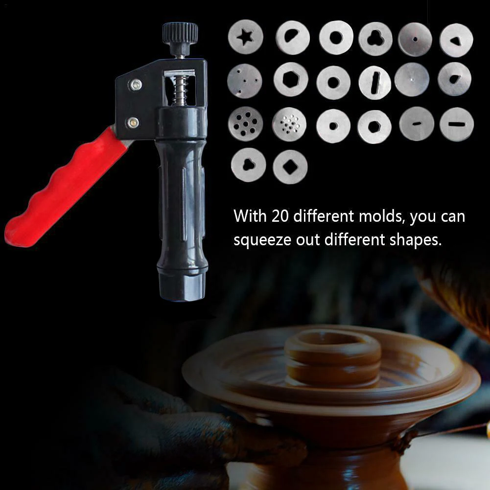 Clay Extruder Hand-held Soft Mud Squeezer with 20 Different Nozzles Biscuit Cake Decorating TT-best |
