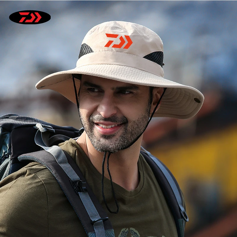 

2020 Daiwa Summer Outdoor Men's Fishing Hat Sunscreen Ultraviolet Breathable Wear-resistant Fishing Visor Hat Mountaineering Hat