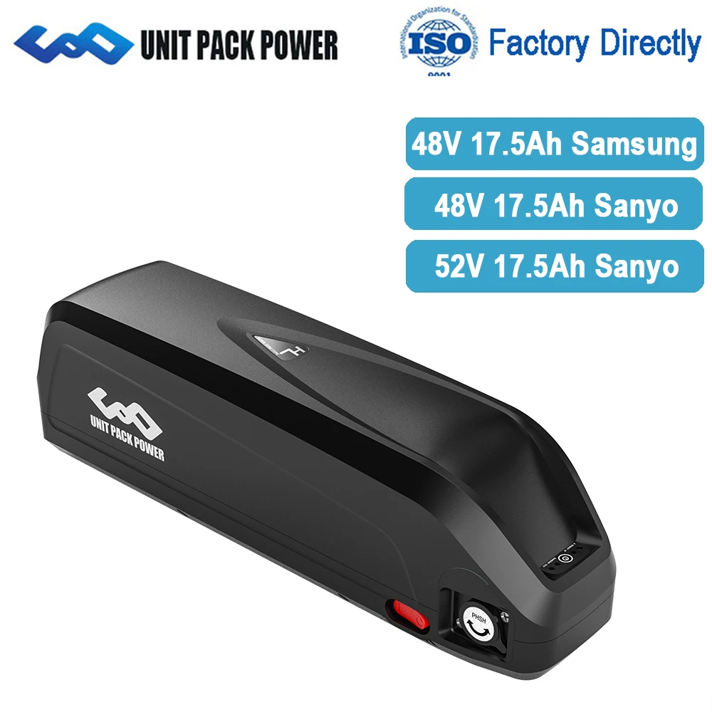

Литиевая батарея для электровелосипеда Samsung Sanyo 18650, 48 В, 52 в, 17 Ач, для двигателя 500 Вт, 750 Вт, 1000 Вт