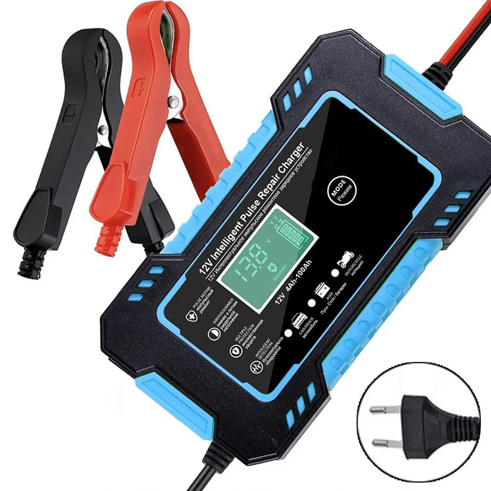

Car Battery Charger 12V 6A Pulse Repair For Automobile Fast Power Charging Wet Dry Battery Digital LCD Display