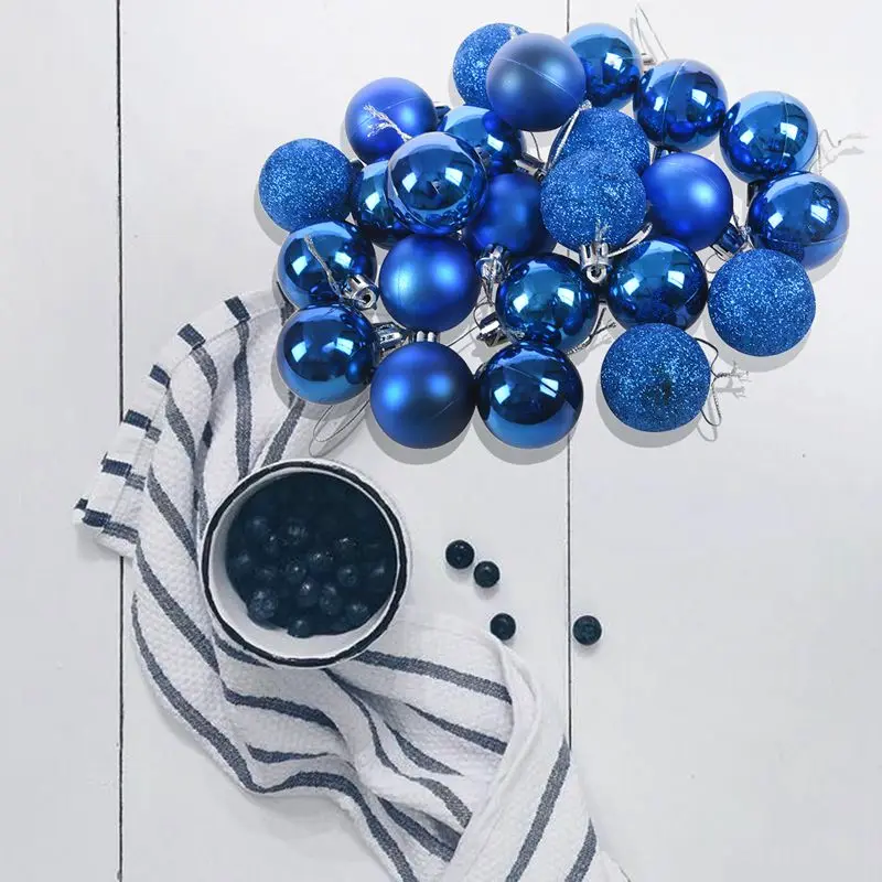 LIXF 24PC Christmas Popular Xmas Tree Decoration Ball Stylish (blue) | Дом и сад