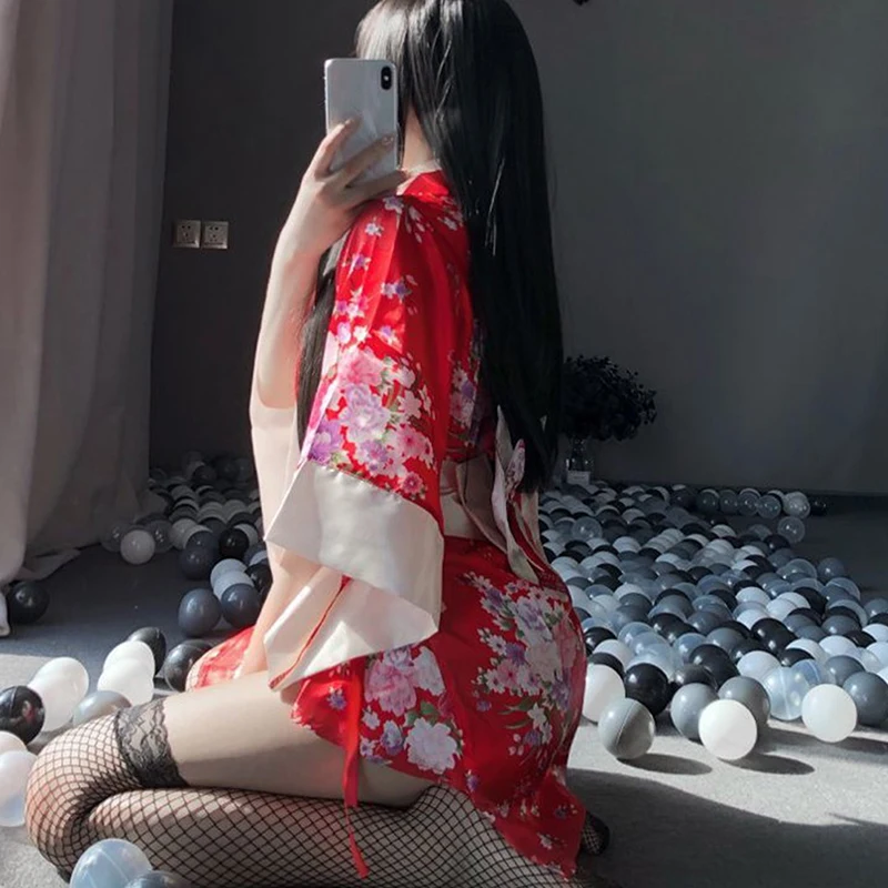 

Japanese Kimono Sexy Cosplay Outfit For Women Style Robe Costumes Pajamas