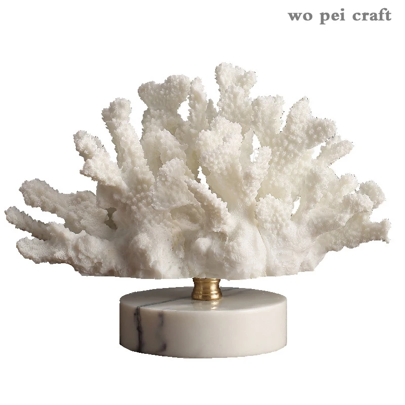 

Artificial Coral Desk Decor Resin Ornaments Abstract Figurines Crafts Sculpture Home Decoration Accessories for Living Room