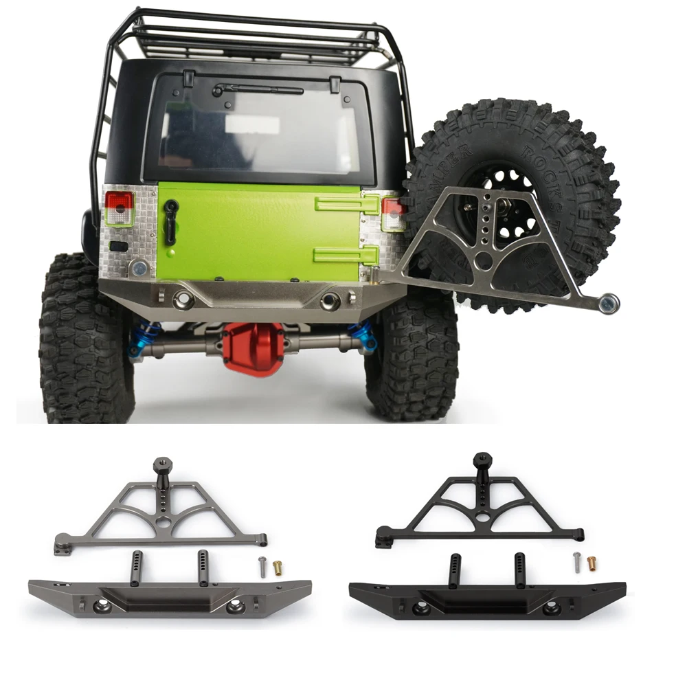 

Black/Titanium Metal Front Rear Bumper Collision with LED lights for Axial SCX10 90046 1/10 RC Crawler Car