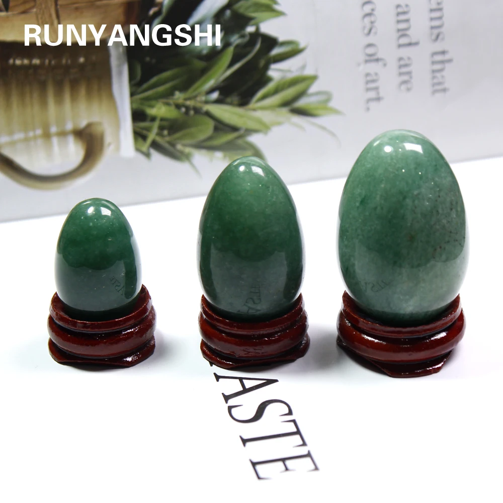 Зеленый кварц авантюрин яйцо с деревянной подставкой натуральный колокольчик