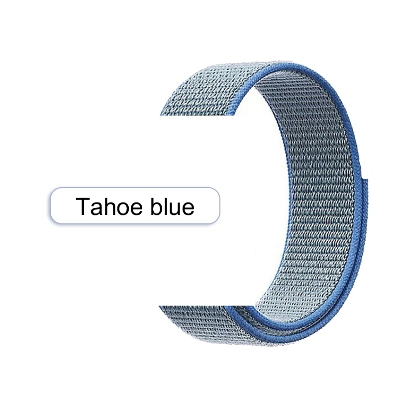 Тканый нейлоновый спортивный ремешок для часов 44 мм 40 iwatch band 4 5 Tahoe Синий тканевый