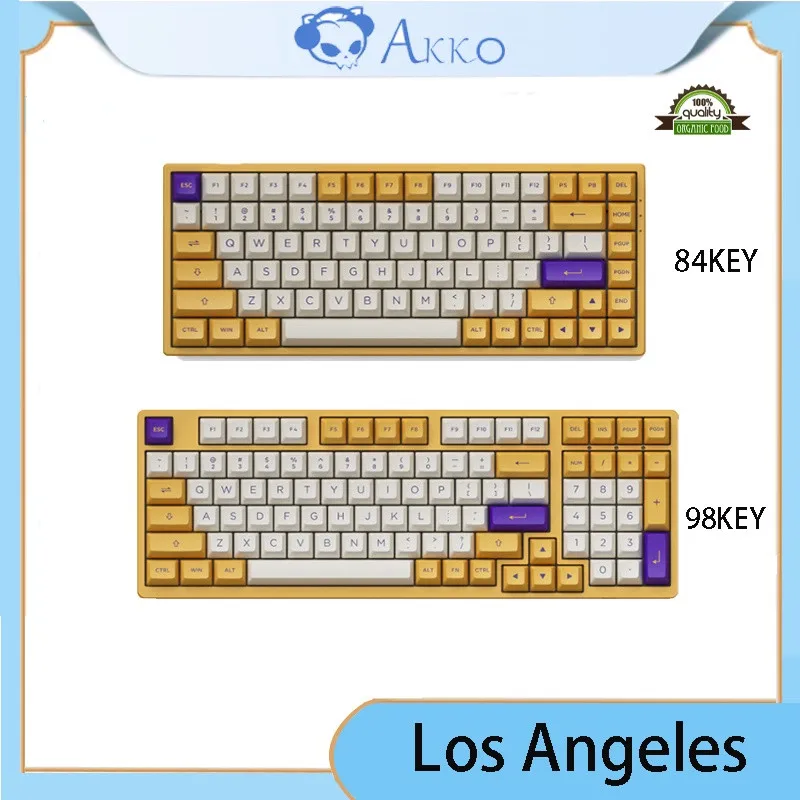 

Механическая Проводная клавиатура Akko 3098 ASA La Los Angeles Hot Swap, игровая клавиатура с электронным соревнованием, 84 клавиши, 98 клавиш
