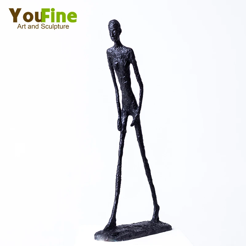 

Real Bronze Walking Man Sculpture By Giacometti Inspiration Art Crafts Abstract Bronze Sculpture and Statues For Home Decor Gift