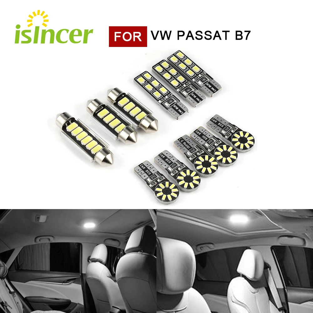 11 шт. SMD светодиодный свет закрытый автомобилей CANbus LED освещение для Volkswagen VW Passat B7
