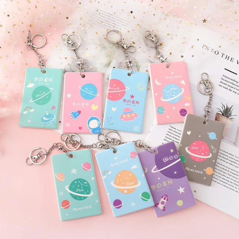 Kawaii Starry Sky Planet Space Star 1 шт. пластиковый брелок для карт держатель чехол студентов| |