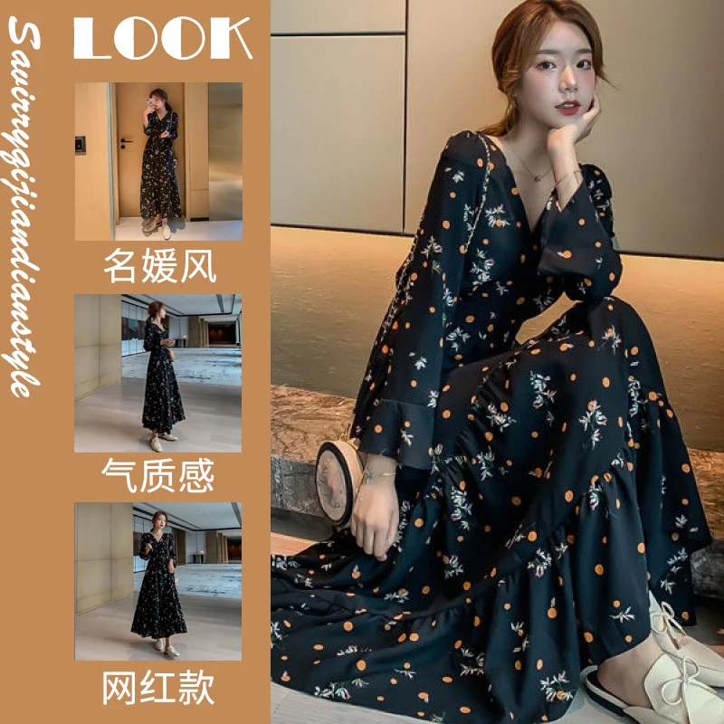 

Dresses Dress Early spring big yards summer 2021 new French designer Dresses fat mm floral chic tide