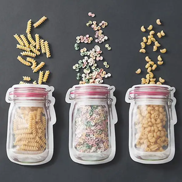 

Pineapplea Jar Reusable Bags Nuts Candy Cookies Waterproof Seal Fresh Food Storage Bag Reusable Mason Jar Zipper Bags