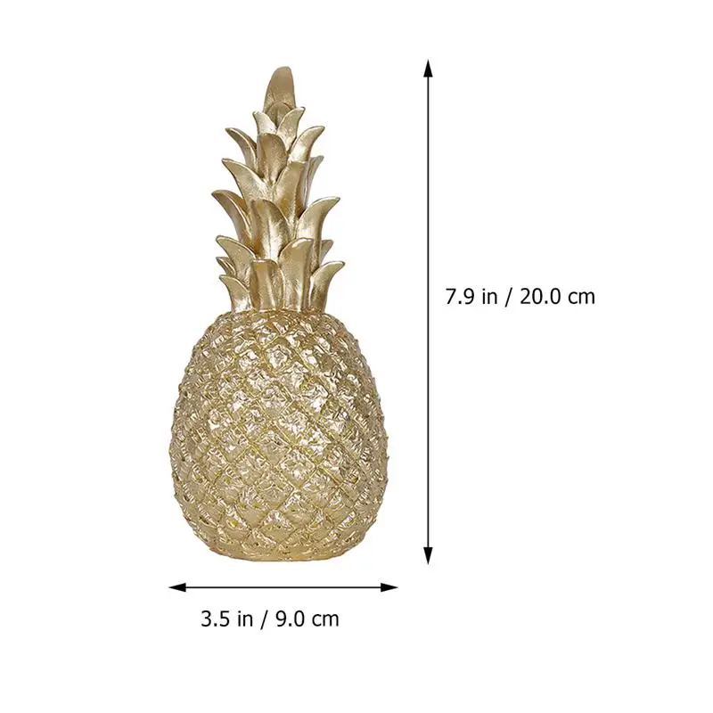 

1pc Resin Pineapple Shaped Home Desktop Adornment Hawaiian Decoration (Golden)