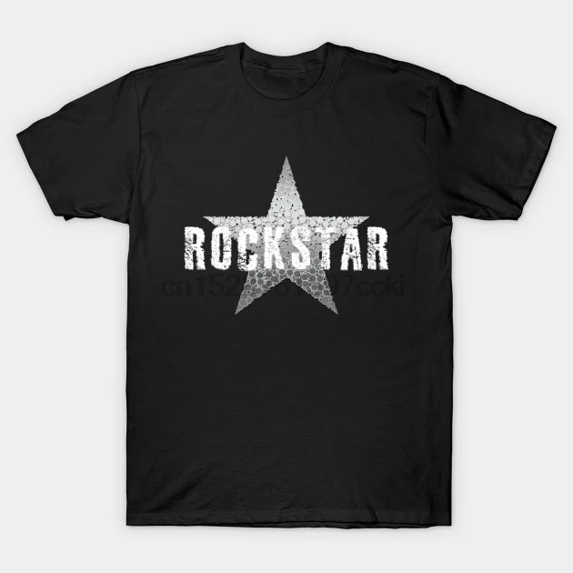 Топ с круглым вырезом Мужская футболка Rockstar (металлик) рок звезды принтом фyтбoлкa