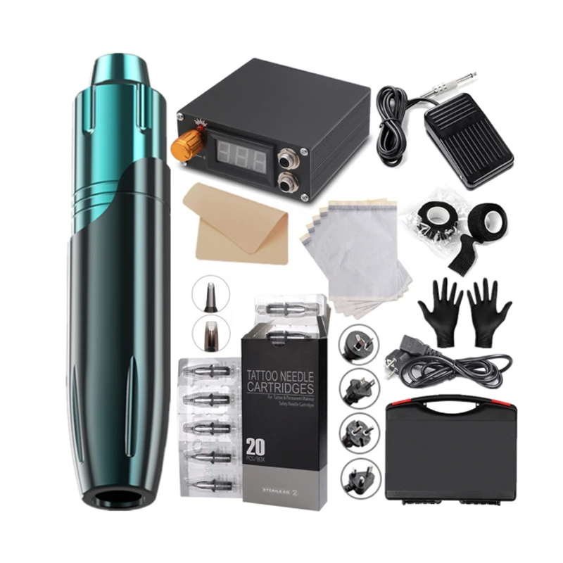 

Набор для тату-ручки, роторная машинка, роторные тату-наборы, картридж, иглы, аксессуары, полный набор для татуировки и перманентного макияжа