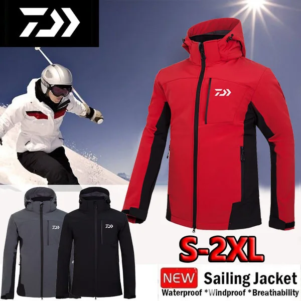

2021 New Daiwa Fishing Suit Hooded Spring Jacket Fishing Jacket Waterproof and Windproof Outdoor Jacket Men's Soft Shell Sports