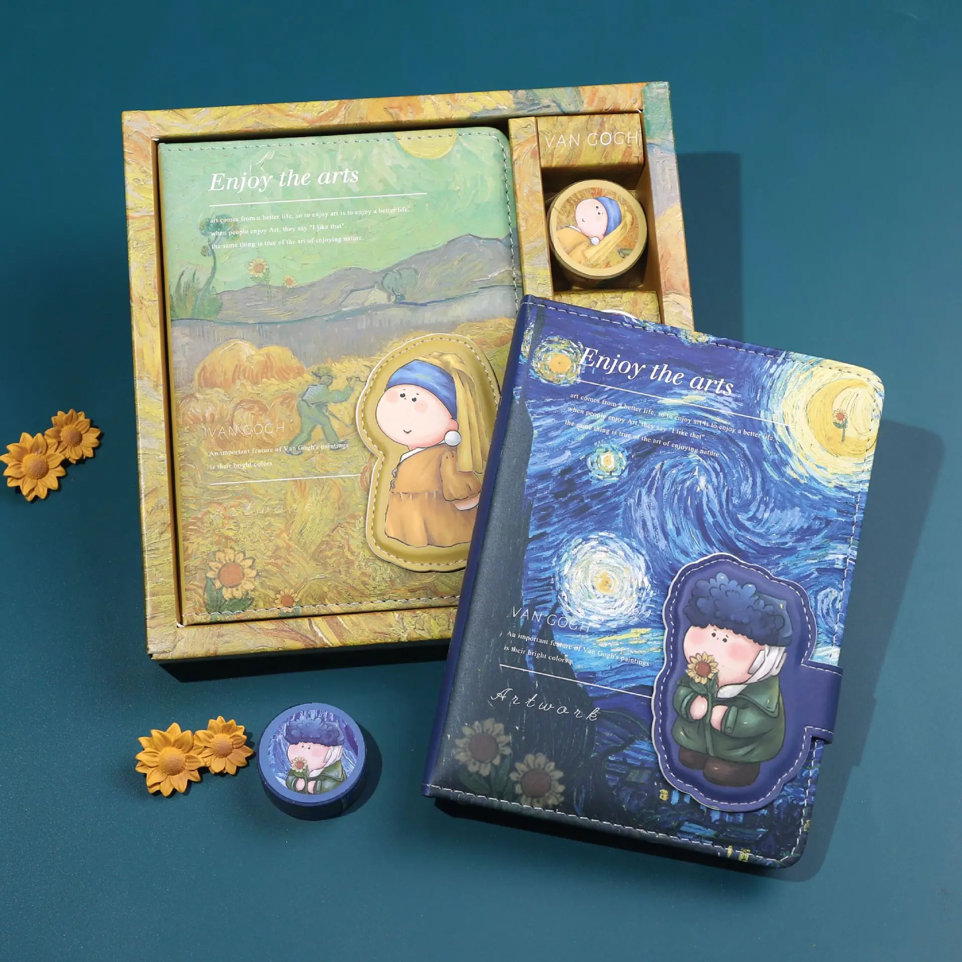 

Artist Series Note Book Tape Sticker Gift Box Color Page Stationery Set Student Gift Stationery Planner Accessories Cute Planner