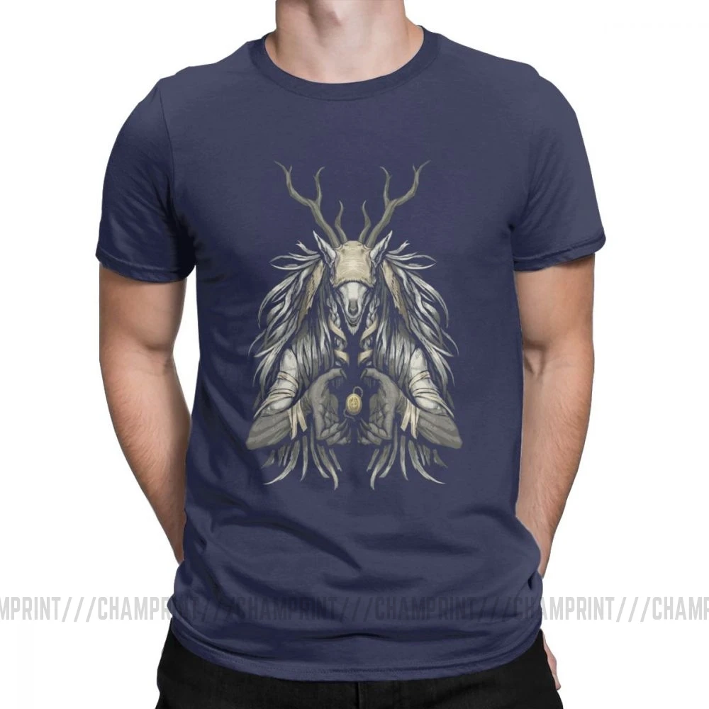 Мужская футболка The Supplicant, хлопок, футболки Vicar Amelia Bloodborne Scary Horror, футболка на Хэллоуин, топы с графическим принтом - Цвет: Тёмно-синий