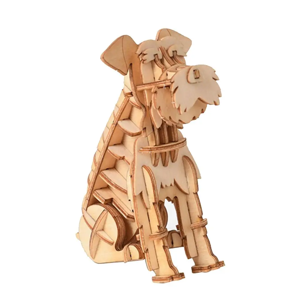 Miniature Schnauzer Наборы моделей для лазерной резки, корабельная игрушка, 3D деревянная головоломка, сделай сам, игрушки, животные, сборка, ремесло, украшение стола, игрушка для детей, детей, взрослых - Цвет: Miniature Schnauzer