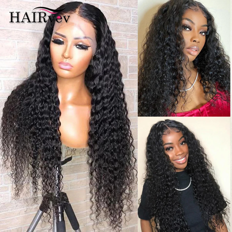 

Deep Wave 4x4 Lace Closure Human Hair Wigs Natural Hairlines Preplucked 180% Density HD Transparent Lace Closure Wigs Brazilian