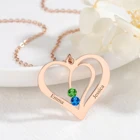 Индивидуальные Подвески с именем по месяцу рождения, персонализированное ожерелье с именем сердца, гравировка, золотые ювелирные изделия из нержавеющей стали для женщин, очаровательные подарки