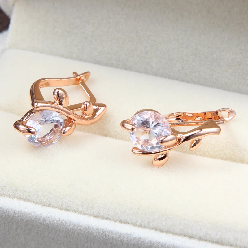 

Fashion Elegant Gold color Austrian Crystal Pendants Necklaces Earrings Ring Set Bridal Jewelry Sets For Women Wedding