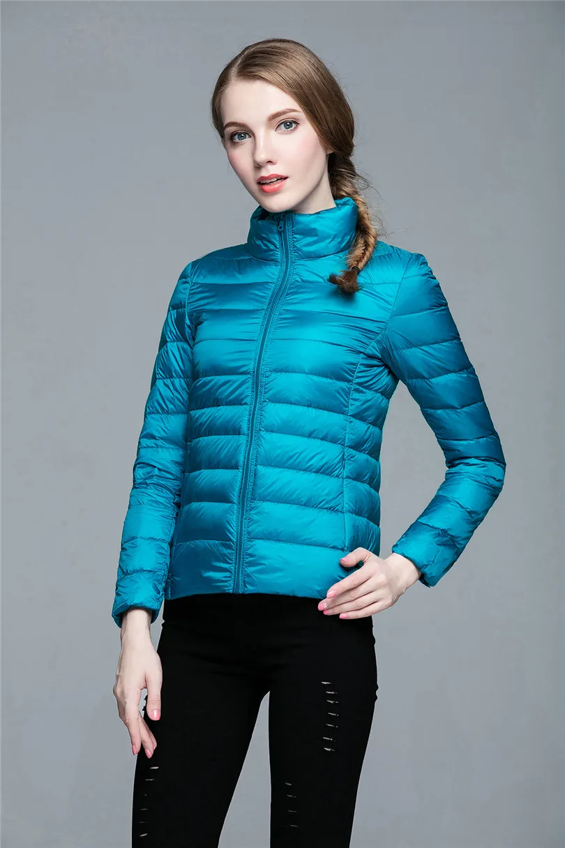 Женское зимнее пальто новинка 2019 ультра светильник пуховик на белом утином пуху