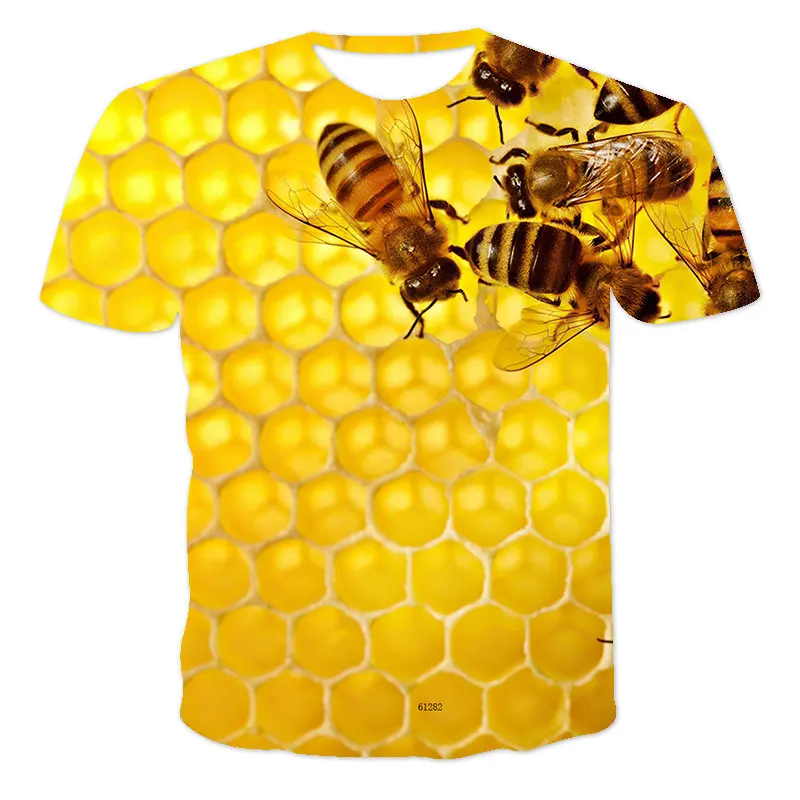 

Men'S Short-Sleeved Loose T-Shirt Bee 3D Printing Round Neck Pullover And Men'S Casual Streetwear Fashion T-Shirt XXS-6XL